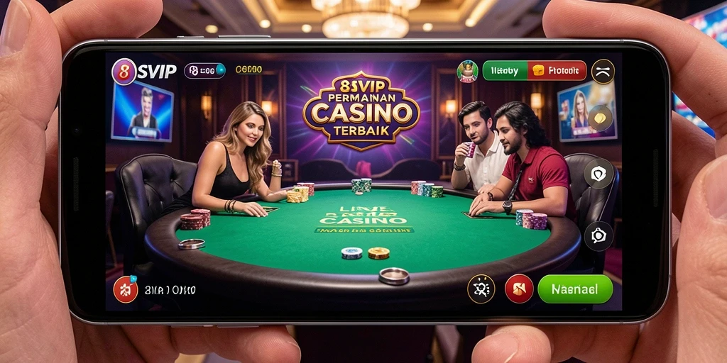 Tampilan gameplay langsung di aplikasi 8SVIP dengan dealer profesional.