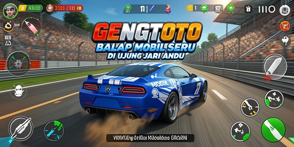 Screenshot GENGTOTO menampilkan mobil balap yang melaju kencang di lintasan