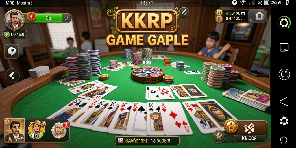 Screenshot KKRP menampilkan gameplay Gaple yang seru dan interaktif.
