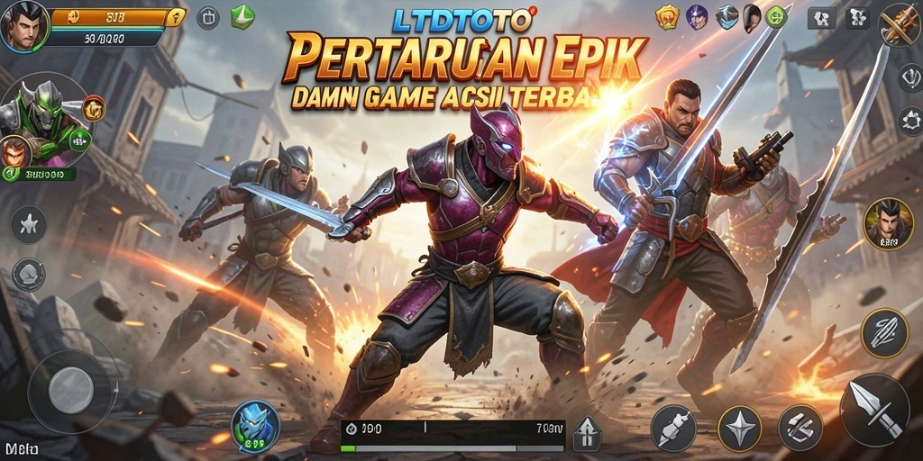 Screenshot menunjukkan aksi pertarungan hebat dalam LTDTOTO.